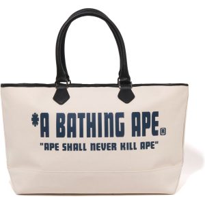 A BATHING APE CANVAS TOTE BAG MENS