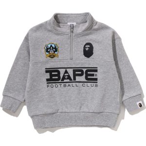 BAPE EMBROIDERY PATCH RELAXED FIT HALF ZIP SWEATSHIRT KIDS