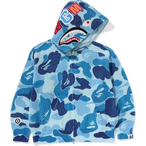 ABC CAMO CROCHET RELAXED FIT SHARK FULL ZIP HOODIE MENS